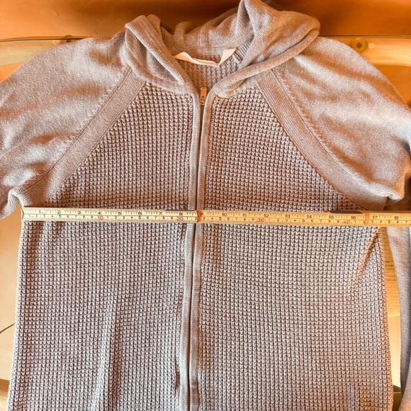 Athleta Gray Zip Front Knit Hoodie Sweater Women’s L - Picture 10 of 11